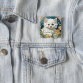Alphonse Mucha Art Nouveau Kitten Button (Beispiel)