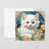 Alphonse Mucha Art Nouveau Kitten Einladung (Vorne/Hinten)
