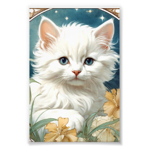 Alphonse Mucha Art Nouveau Kitten Fotodruck