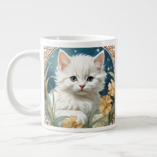 Alphonse Mucha Art Nouveau Kitten Jumbo-Tasse