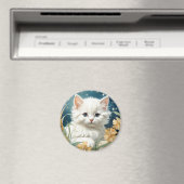 Alphonse Mucha Art Nouveau Kitten Magnet (In Situ (Geschirrspüler))