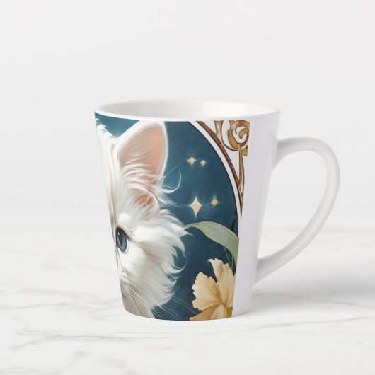 Alphonse Mucha Art Nouveau Kitten Milchtasse (Rechts)