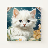 Alphonse Mucha Art Nouveau Kitten Notizblock (Rückseite)