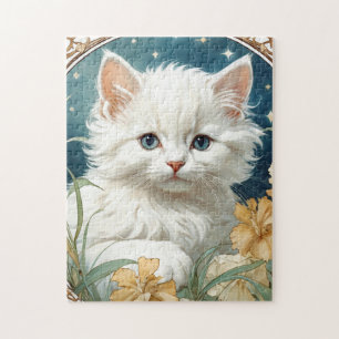Alphonse Mucha Art Nouveau Kitten Puzzle