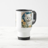Alphonse Mucha Art Nouveau Kitten Reisebecher (VorderseiteRechts)