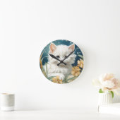 Alphonse Mucha Art Nouveau Kitten Runde Wanduhr (Zuhause)