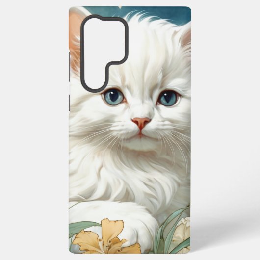 Alphonse Mucha Art Nouveau Kitten Samsung Galaxy Hülle (Rückseite)