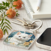 Alphonse Mucha Art Nouveau Kitten Schlüsselanhänger (Vorderseite rechts)