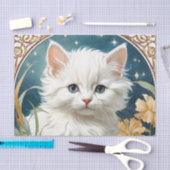 Alphonse Mucha Art Nouveau Kitten Seidenpapier (Handwerk)