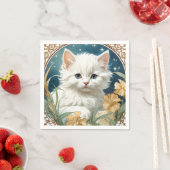 Alphonse Mucha Art Nouveau Kitten Serviette (Beispiel)