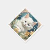Alphonse Mucha Art Nouveau Kitten Serviette (Ecke)