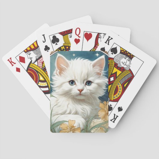 Alphonse Mucha Art Nouveau Kitten Spielkarten (Rückseite)