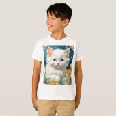 Alphonse Mucha Art Nouveau Kitten T-Shirt (Vorne ganz)