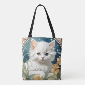 Alphonse Mucha Art Nouveau Kitten Tasche (Rückseite)