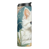 Alphonse Mucha Art Nouveau Kitten Thermosbecher (Nach links gedreht)