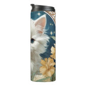 Alphonse Mucha Art Nouveau Kitten Thermosbecher (Nach rechts gedreht)