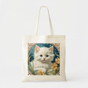 Alphonse Mucha Art Nouveau Kitten Tragetasche