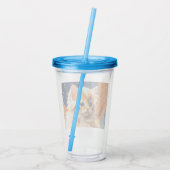 Alphonse Mucha Art Nouveau Orange Cat Acryltrinkbecher (Rückseite)