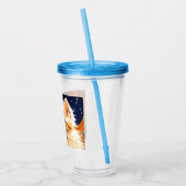 Alphonse Mucha Art Nouveau Orange Cat Acryltrinkbecher (Links)