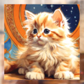 Alphonse Mucha Art Nouveau Orange Cat Fensteraufkleber (Blatt 2)