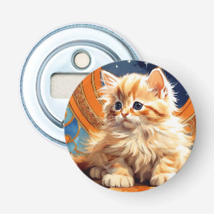 Alphonse Mucha Art Nouveau Orange Cat Flaschenöffner