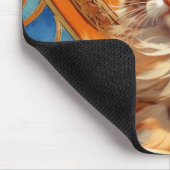 Alphonse Mucha Art Nouveau Orange Cat Mousepad (Ecke)