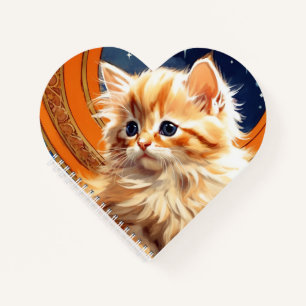 Alphonse Mucha Art Nouveau Orange Cat Notizblock