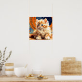 Alphonse Mucha Art Nouveau Orange Cat Poster (Küche)