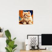 Alphonse Mucha Art Nouveau Orange Cat Poster (Heimbüro)