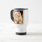 Alphonse Mucha Art Nouveau Orange Cat Reisebecher (Vorderseite Links)