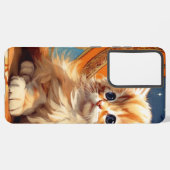 Alphonse Mucha Art Nouveau Orange Cat Samsung Galaxy Hülle (Linke Seite)