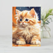 Alphonse Mucha Art Nouveau Orange Cat Save The Date (Stehend Vorderseite)