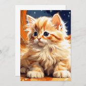 Alphonse Mucha Art Nouveau Orange Cat Save The Date (Vorne/Hinten)