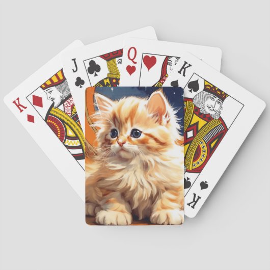 Alphonse Mucha Art Nouveau Orange Cat Spielkarten (Rückseite)