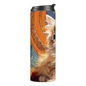 Alphonse Mucha Art Nouveau Orange Cat Thermosbecher (Nach links gedreht)
