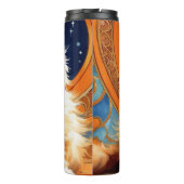 Alphonse Mucha Art Nouveau Orange Cat Thermosbecher (Rückseite)
