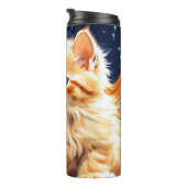 Alphonse Mucha Art Nouveau Orange Cat Thermosbecher (Nach rechts gedreht)