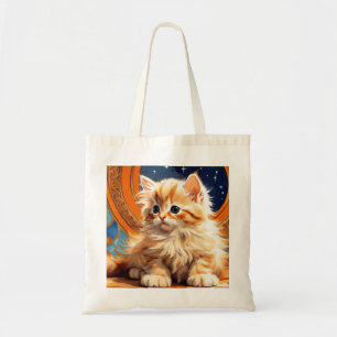 Alphonse Mucha Art Nouveau Orange Cat Tragetasche
