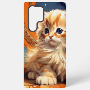 Alphonse Mucha Art Nouveau Orange Katze Samsung Galaxy Hülle