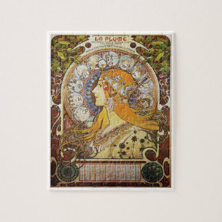 Alphonse Mucha Art Nouveau Poster La Plume Puzzle