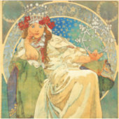 Alphonse Mucha Art Nouveau Princess Hyacinth Aufkleber (Vorderseite)