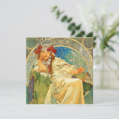 Alphonse Mucha Art Nouveau Princess Hyacinth Einladung (Stehend Vorderseite)