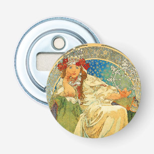 Alphonse Mucha Art Nouveau Princess Hyacinth Flaschenöffner