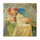 Alphonse Mucha Art Nouveau Princess Hyacinth Fliese (Vorderseite)