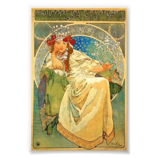 Alphonse Mucha Art Nouveau Princess Hyacinth Fotodruck (Vorne)