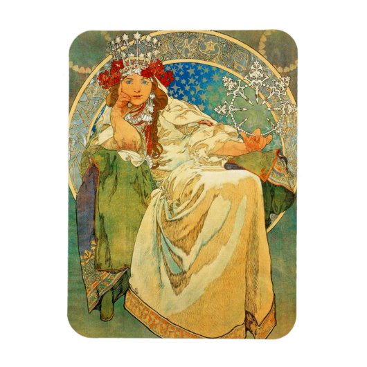 Alphonse Mucha Art Nouveau Princess Hyacinth Magnet (Vertikal)