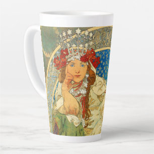 Alphonse Mucha Art Nouveau Princess Hyacinth Milchtasse