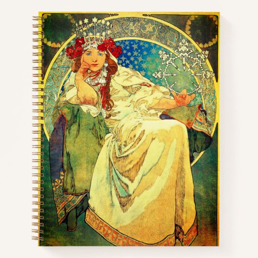 Alphonse Mucha Art Nouveau Princess Hyacinth Notizblock (Vorderseite)