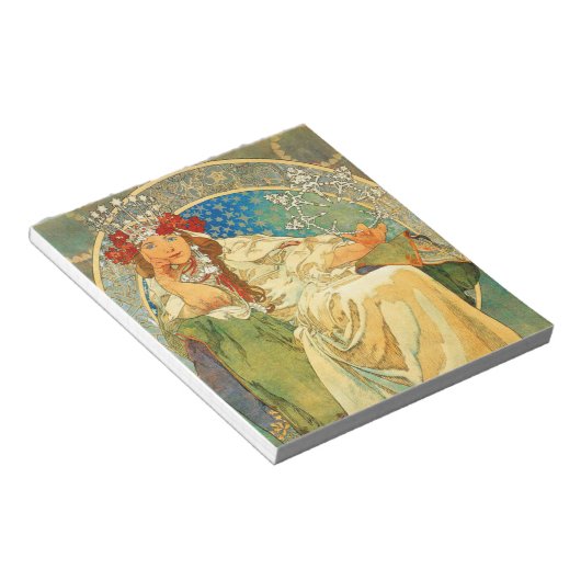 Alphonse Mucha Art Nouveau Princess Hyacinth Notizblock (angewinkelt)