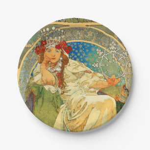 Alphonse Mucha Art Nouveau Princess Hyacinth Pappteller